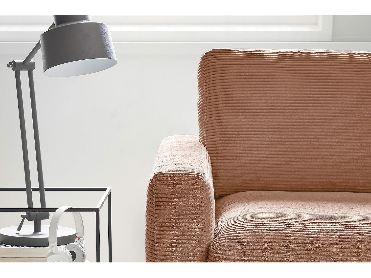 Canapé - marron Velours côtelé - CARA