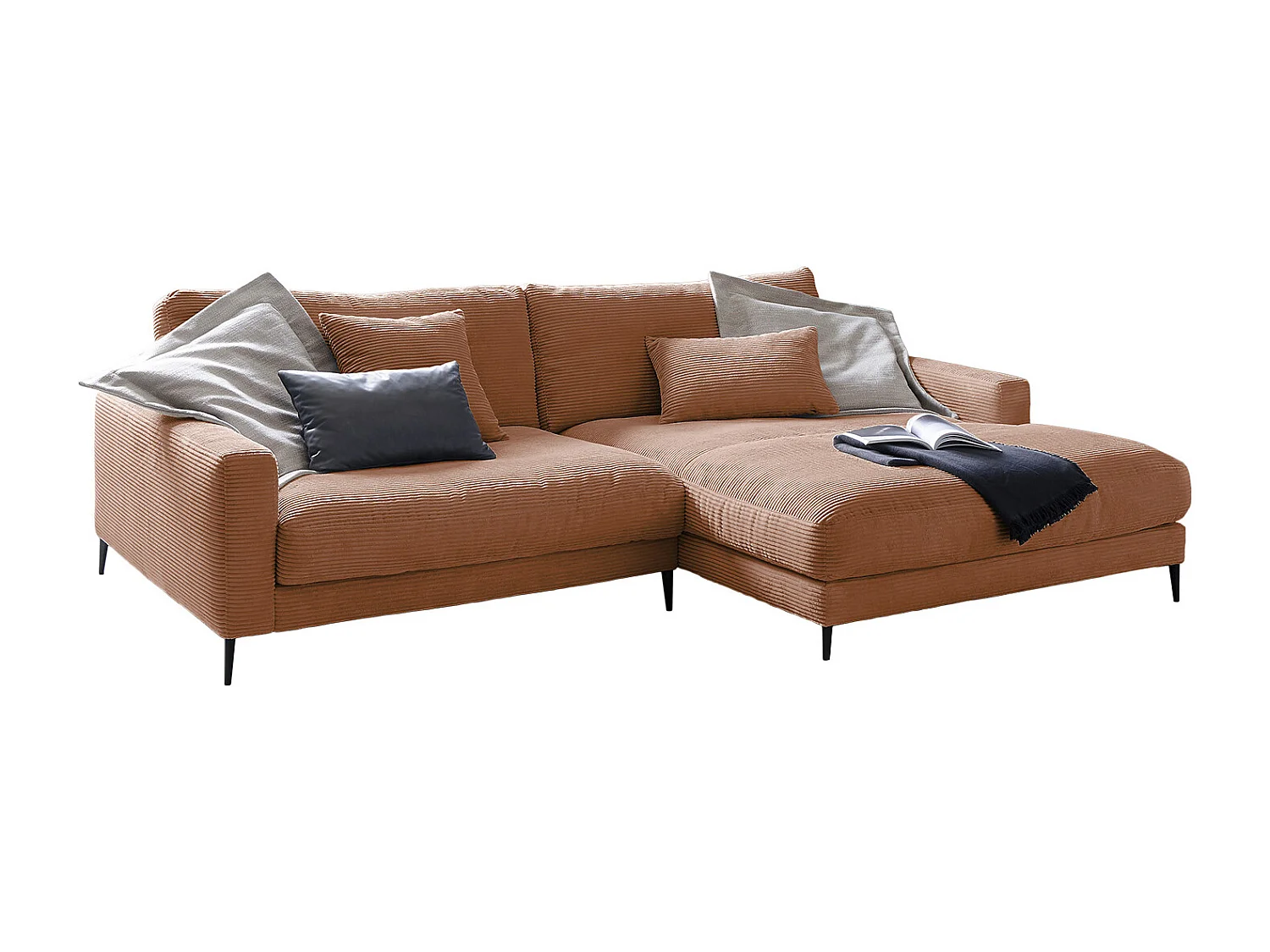 Ecksofa - Braun Cord - CARA