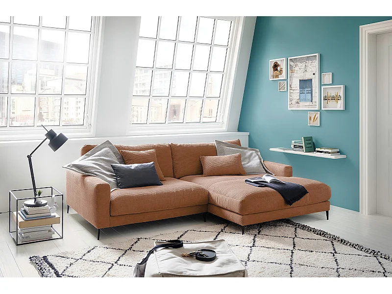 Ecksofa - Braun Cord - CARA