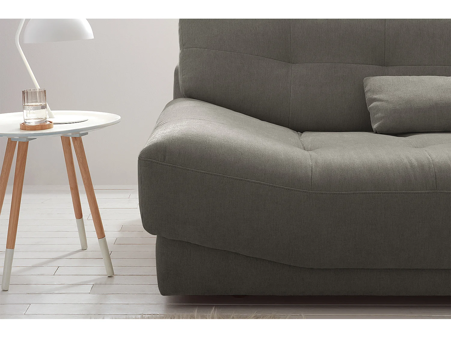 Sofa - Grau Webstoff - MOZZA