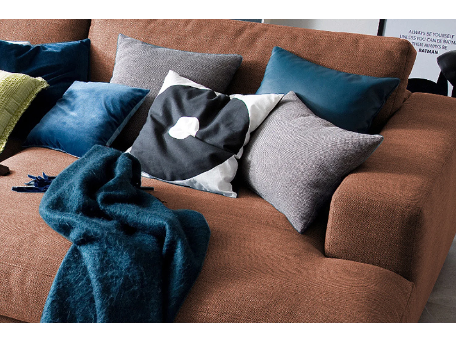 Divano - marrone tessuto intrecciato - MADELINE