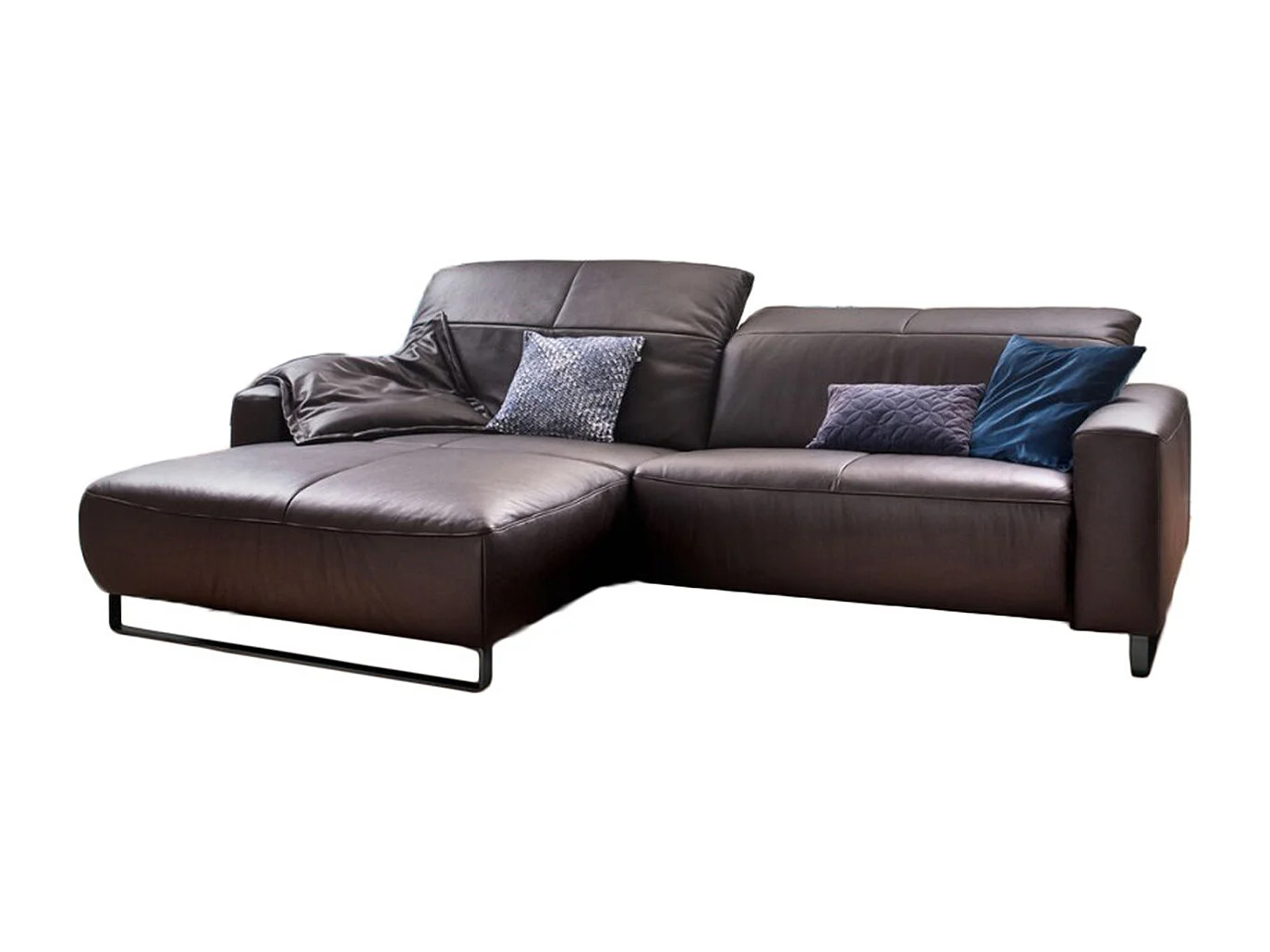 Ecksofa - Dunkelbraun Leder - YORK