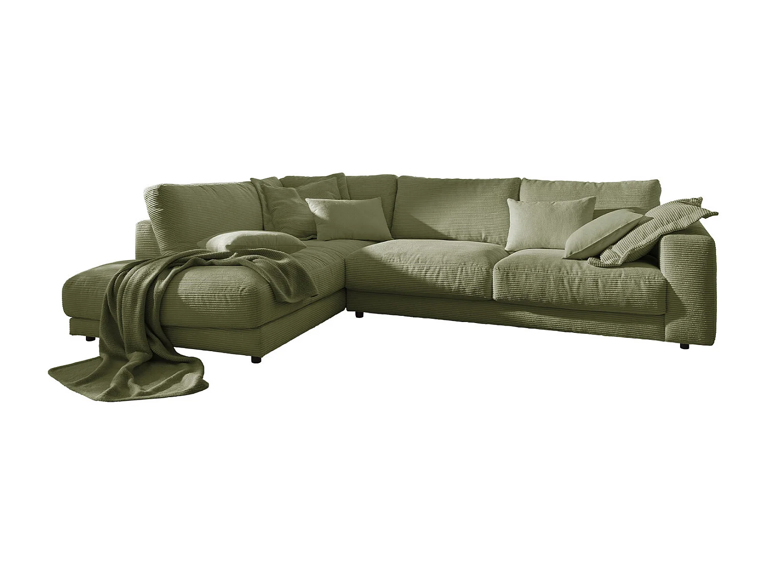 Ecksofa - Grün Cord - MADELINE