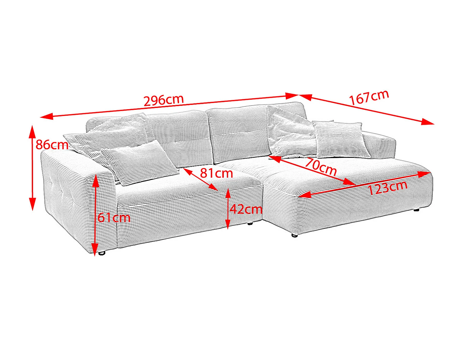 Ecksofa - Grün Cord - MIKA