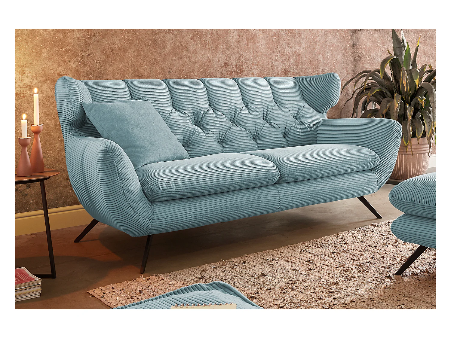 Sofa - Blau Cord - CHARME