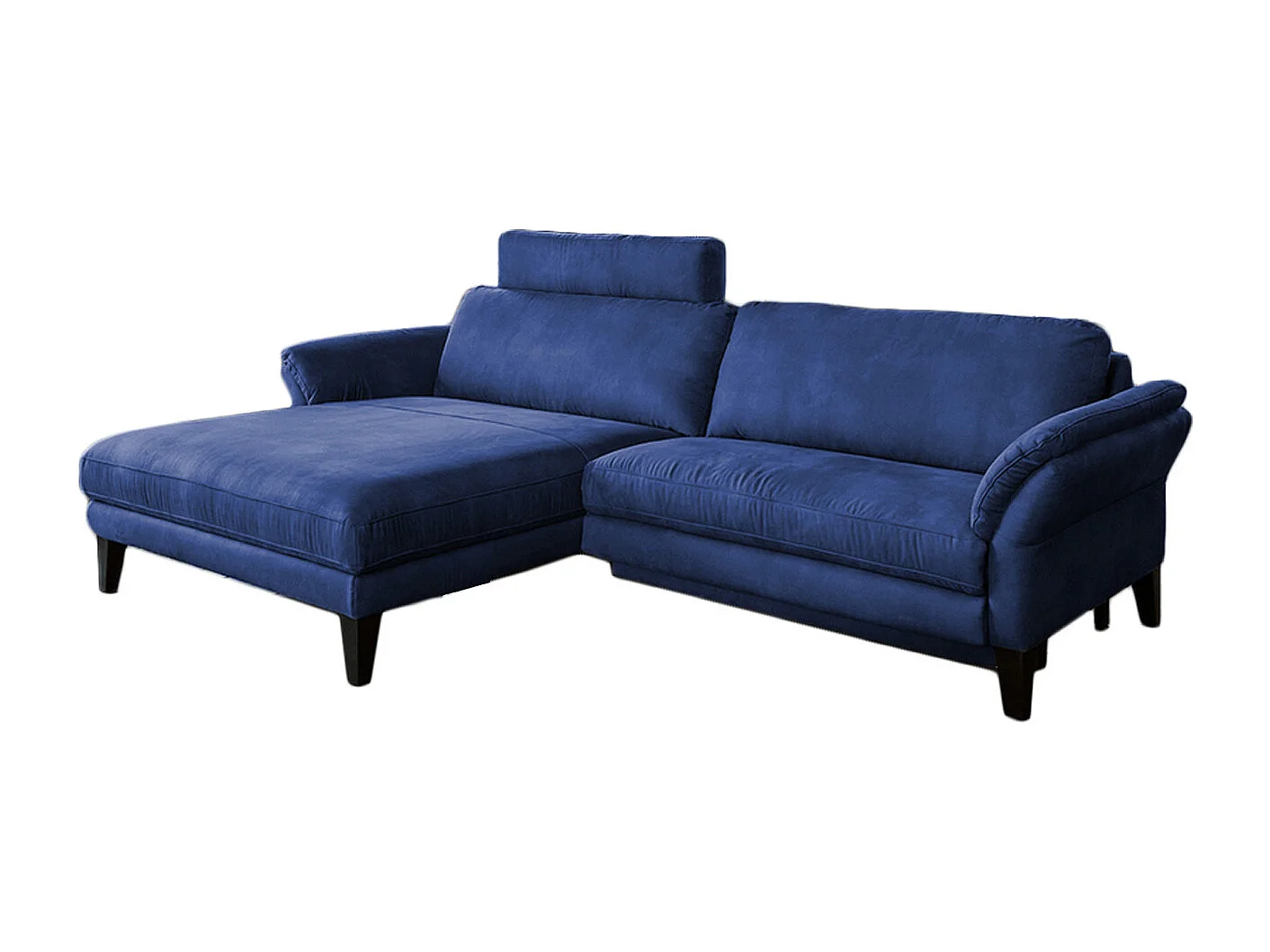 Divano angolare - Blu tessuto intrecciato - MALTA