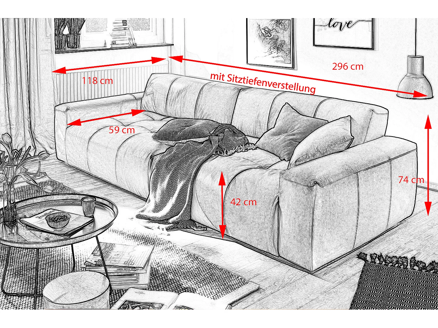 Sofá - marrón piel - PALACE