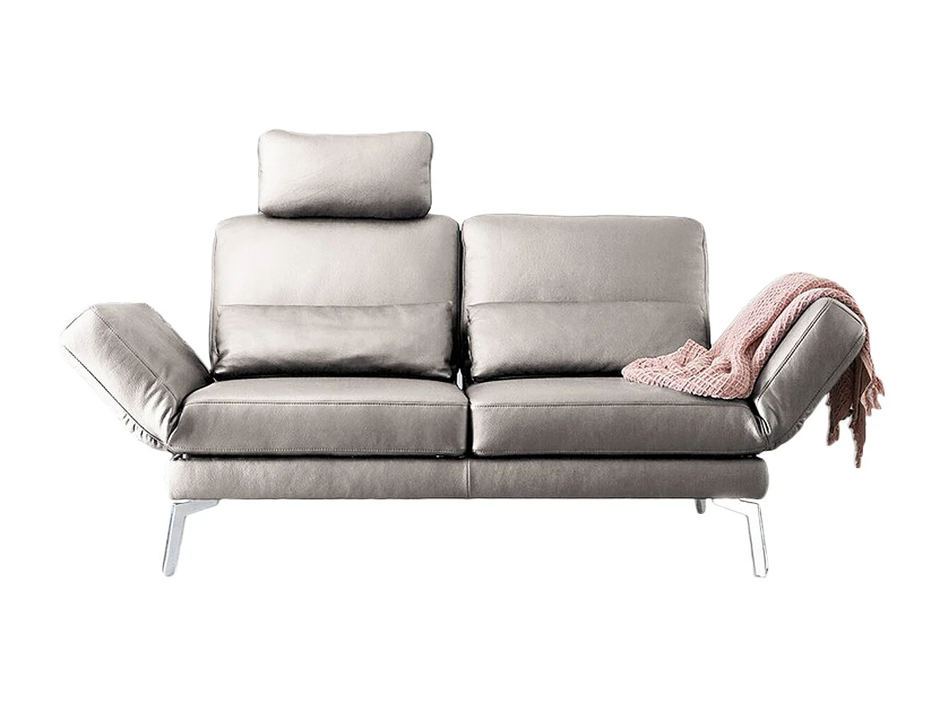 Ledersofa - Hellgrau Leder - HURRICANE