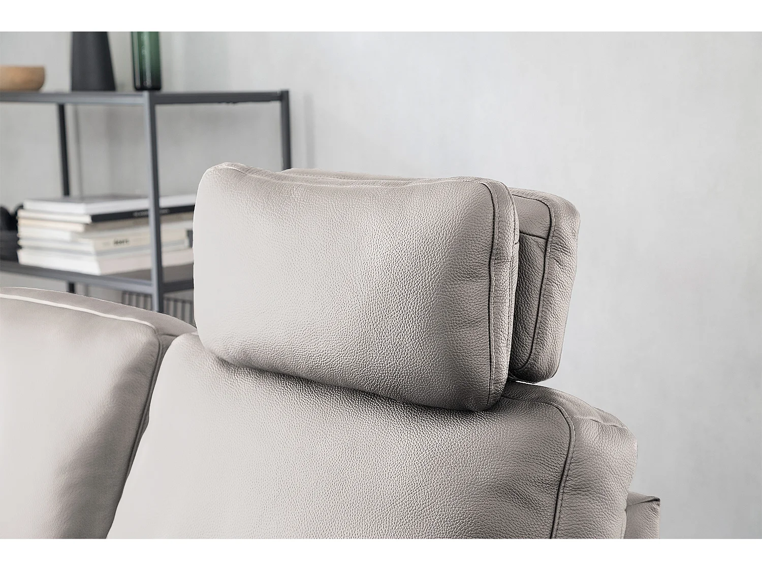 Ledersofa - Hellgrau Leder - HURRICANE