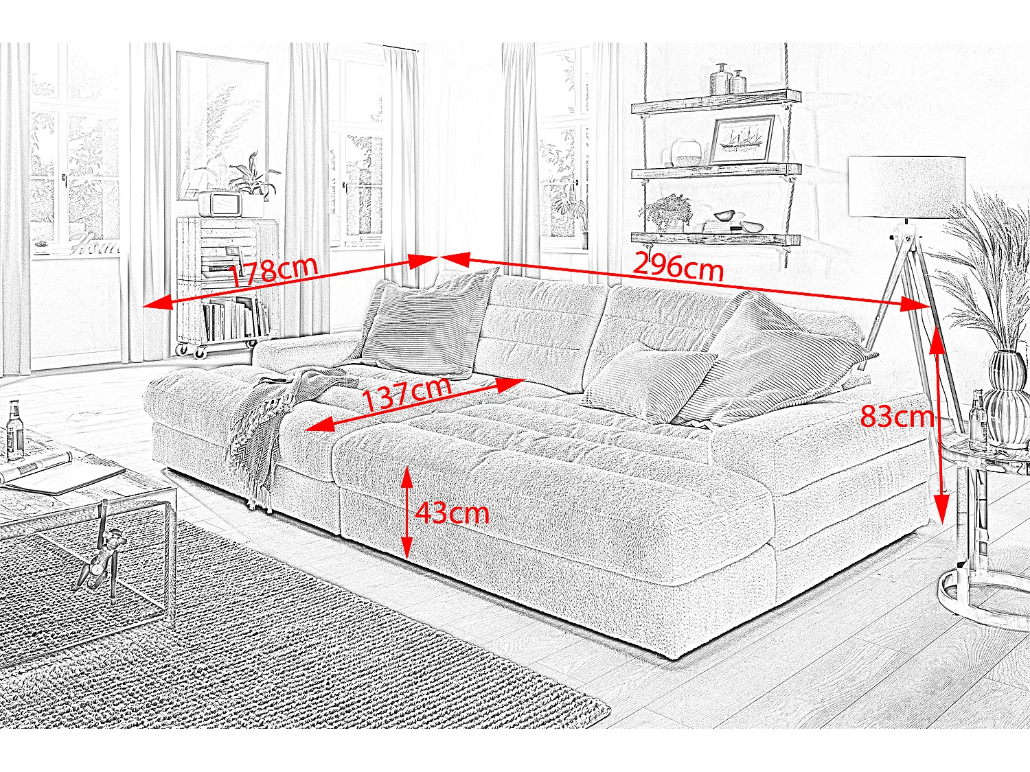 Grote - Zwart Geweven stof - LANA