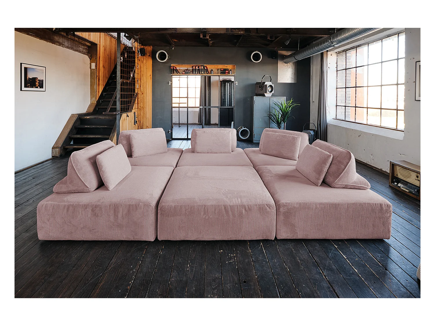 Modulsofa - Pink Cord - WIOLO SOFT