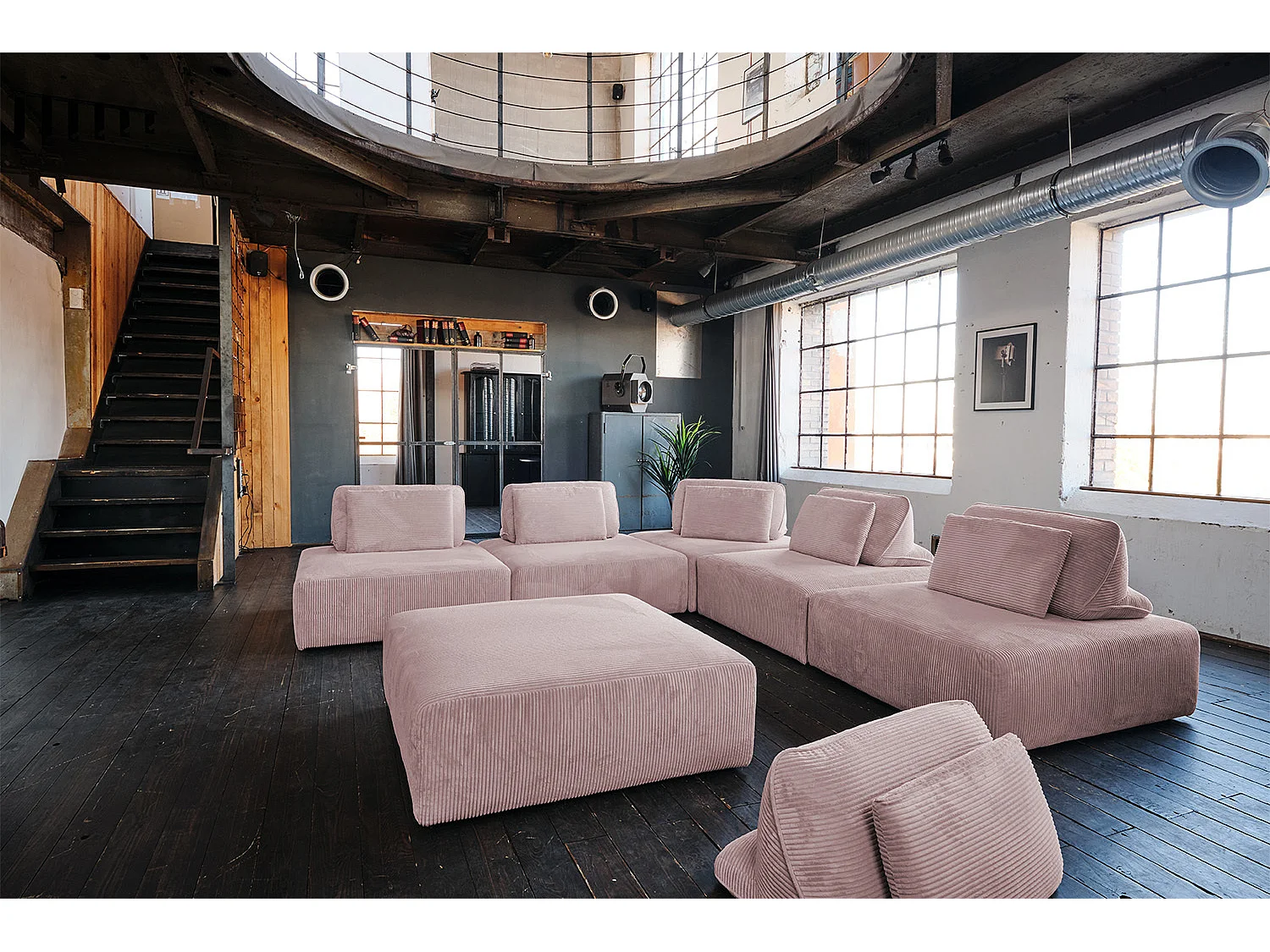 Divano - Rosa Velluto a coste - WIOLO SOFT