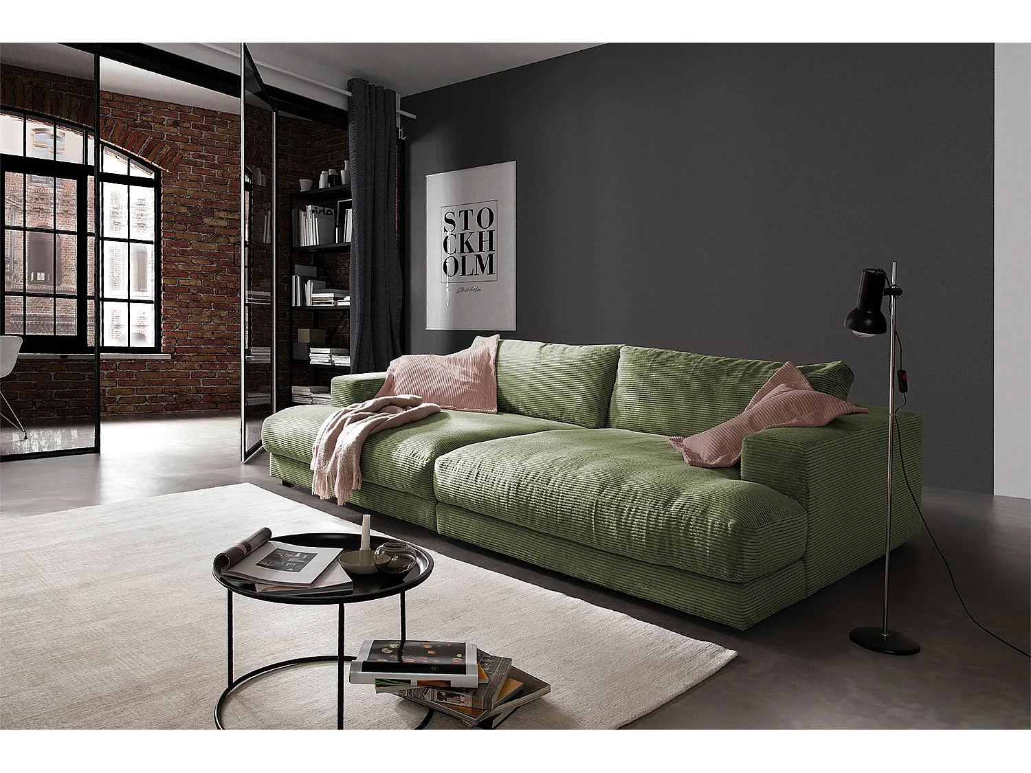 Canapé - Vert Velours côtelé - MADELINE