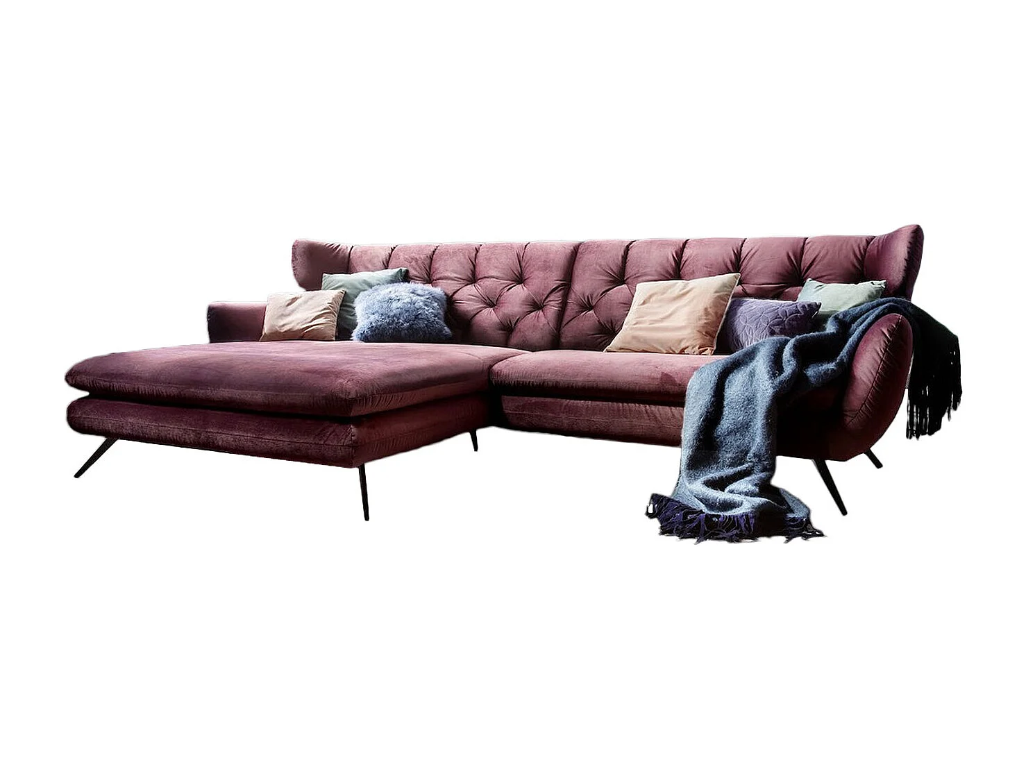 Ecksofa - Pink Velvet - CHARME