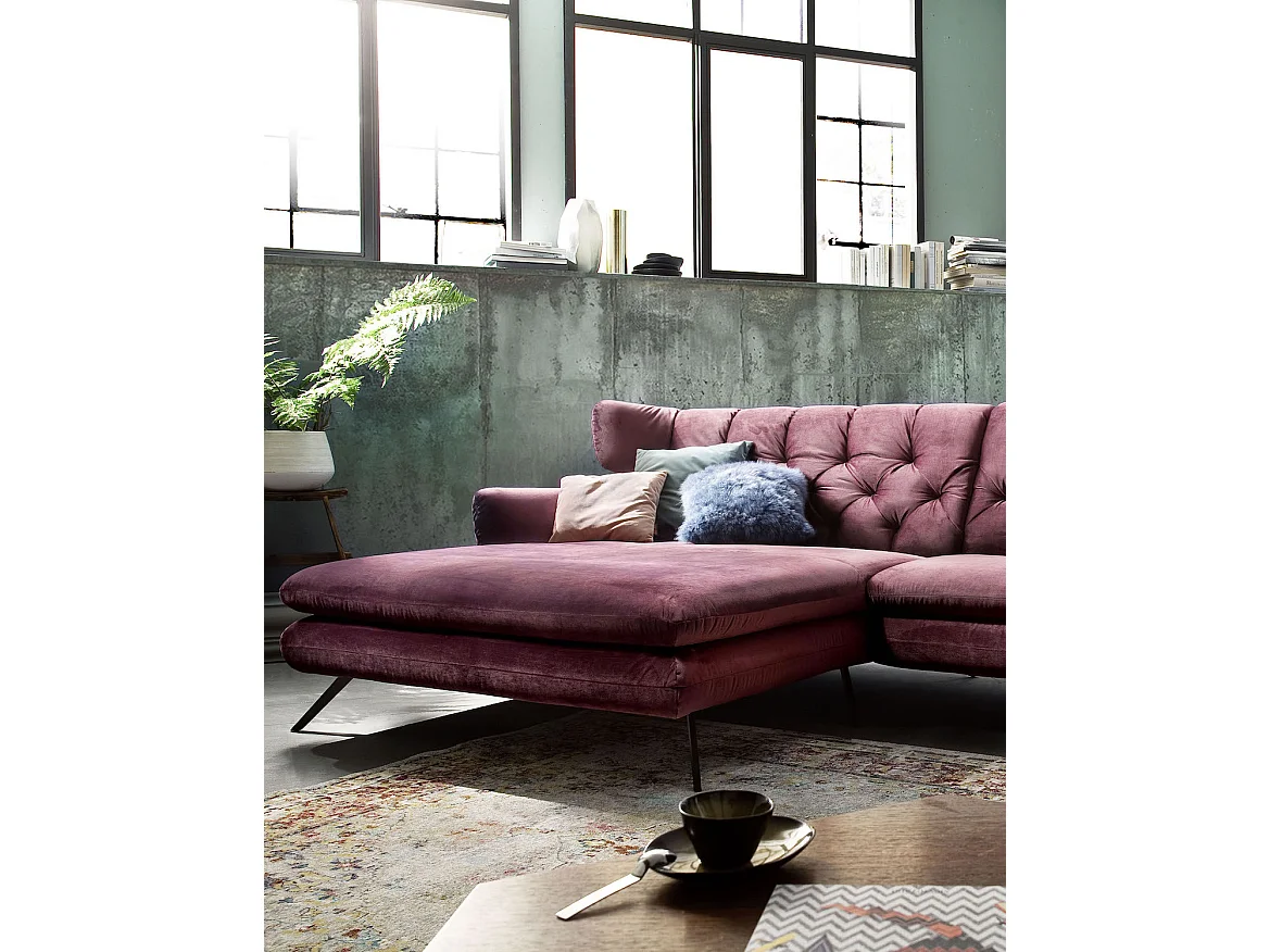 Ecksofa - Pink Velvet - CHARME