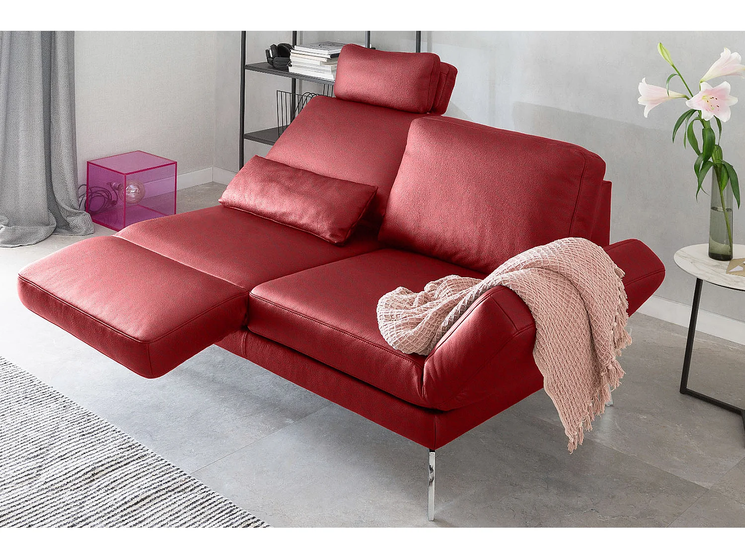 Sofa - Rot Leder - HURRICANE