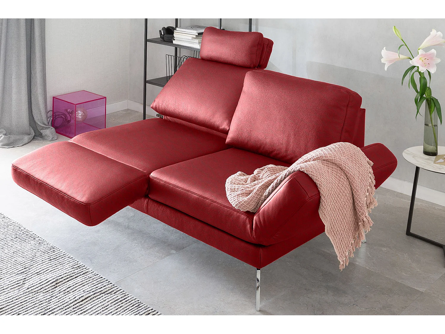 Sofa - Rot Leder - HURRICANE