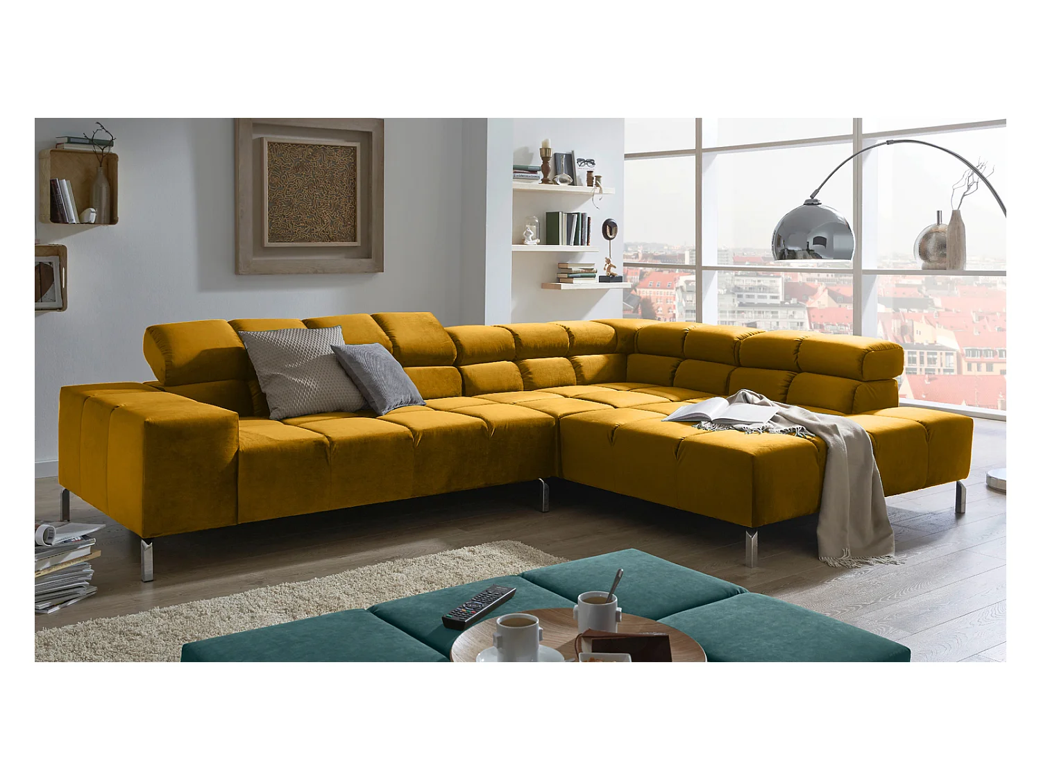 Ecksofa - Gelb Velvet - NELSON