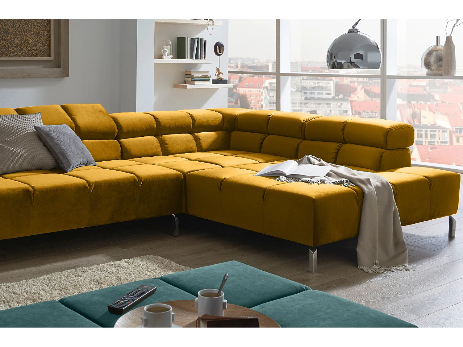 Ecksofa - Gelb Velvet - NELSON