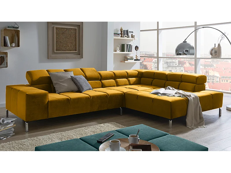 Ecksofa - Gelb Velvet - NELSON