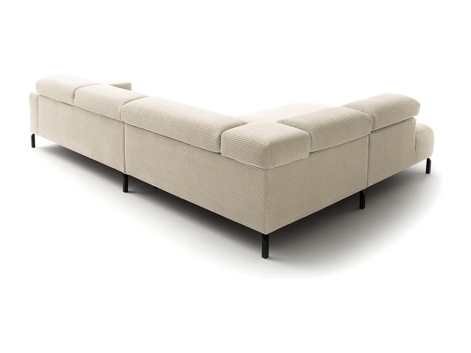 Ecksofa - Cremeweiß Cord - DELIA