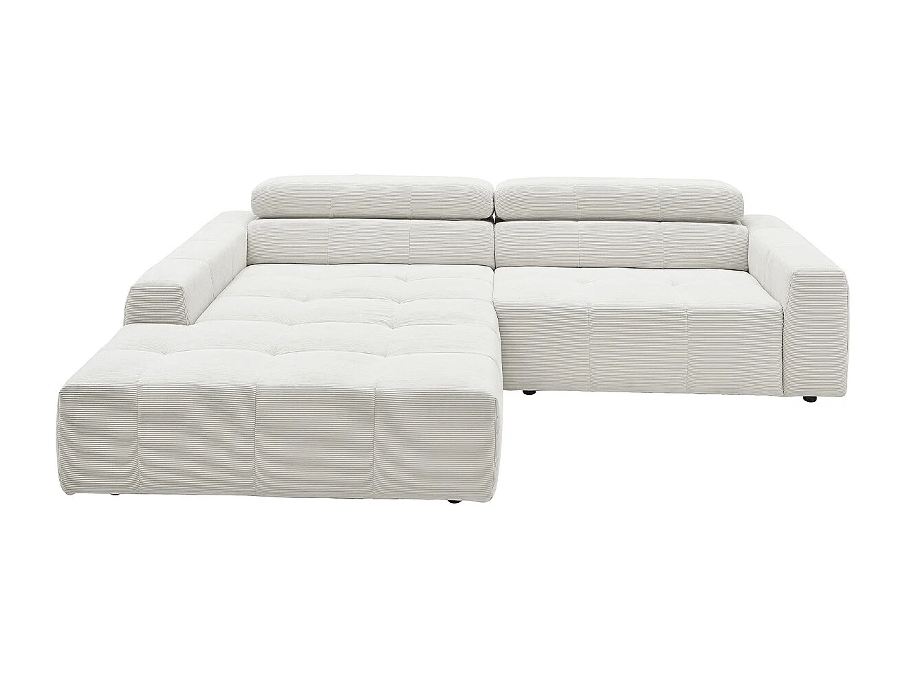 Ecksofa - Weiß Cord - RENO