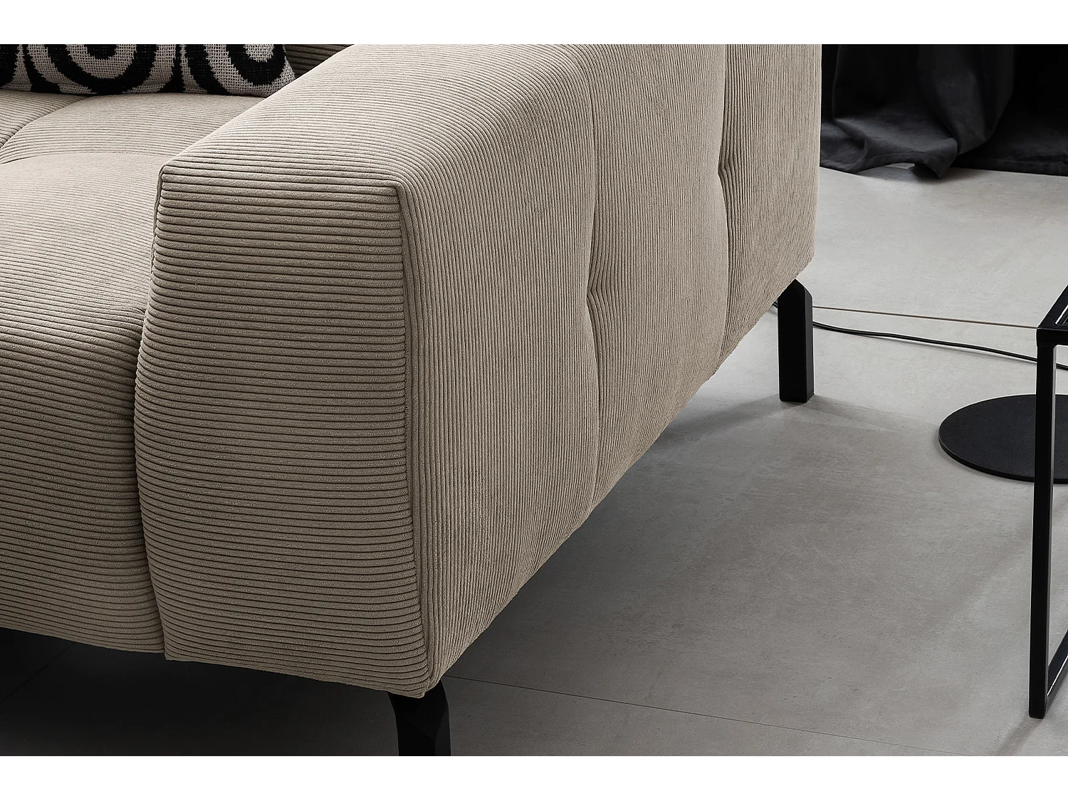 Ecksofa - Beige Cord - OHIO