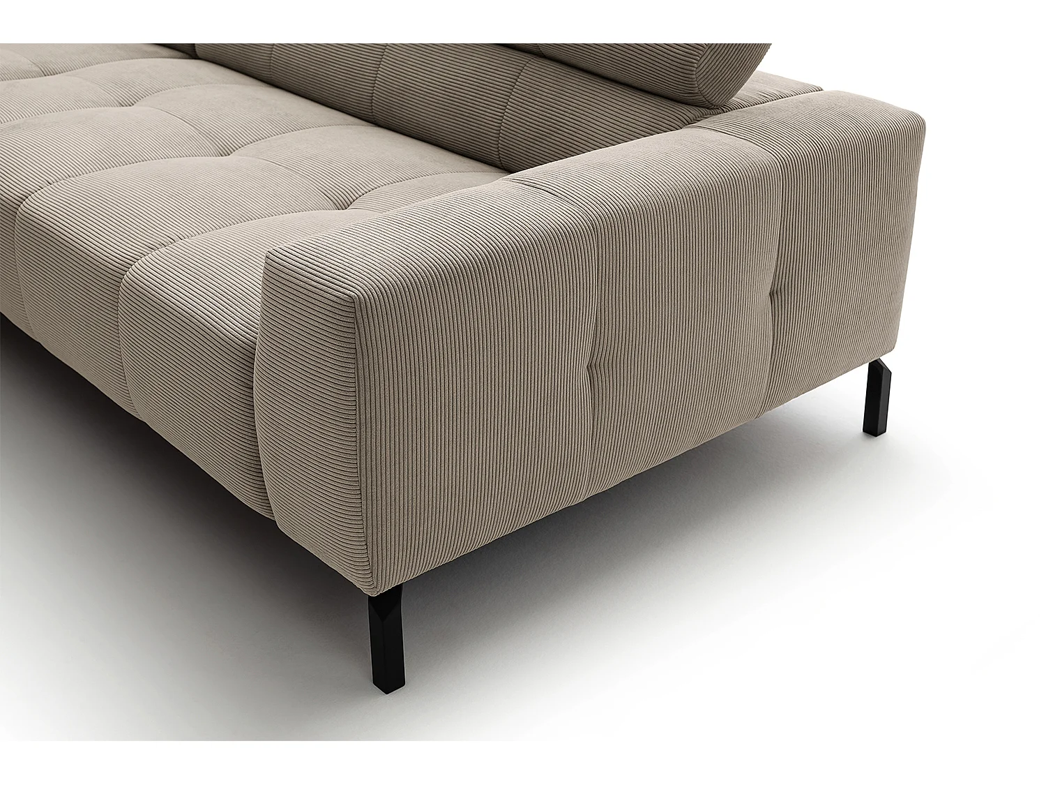 Ecksofa - Beige Cord - OHIO