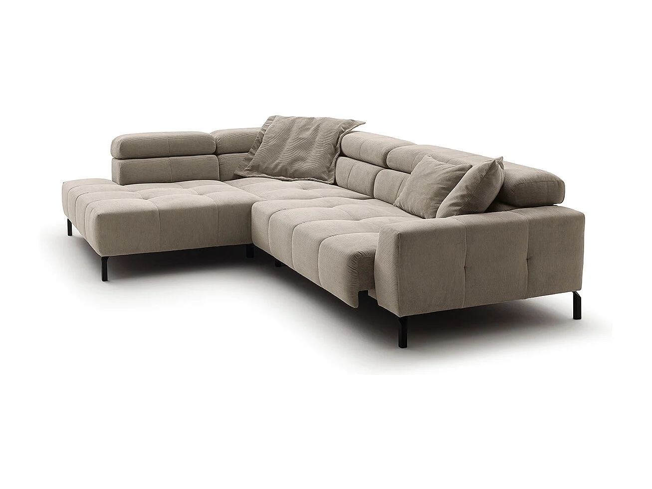 Ecksofa - Beige Cord - OHIO