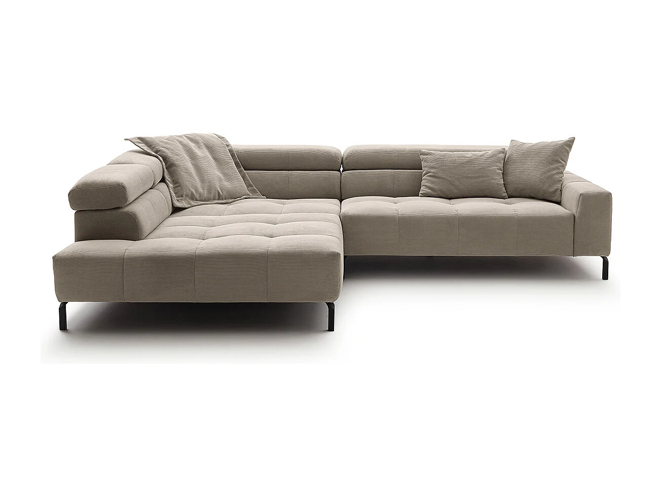 Ecksofa - Beige Cord - OHIO