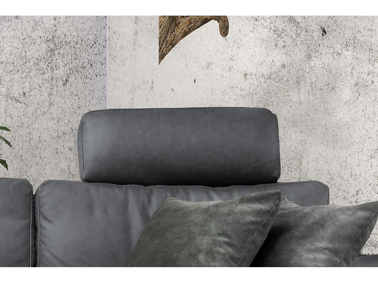 Divano angolare - Grigio pelle - LOLA