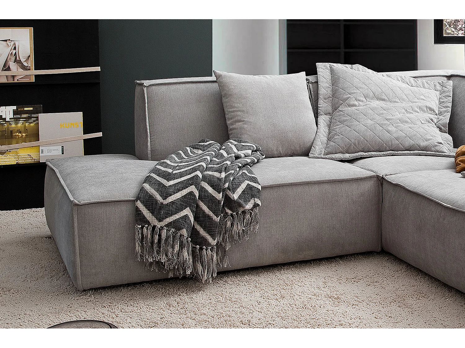 Canapé - argent tissu tissé - SAMU