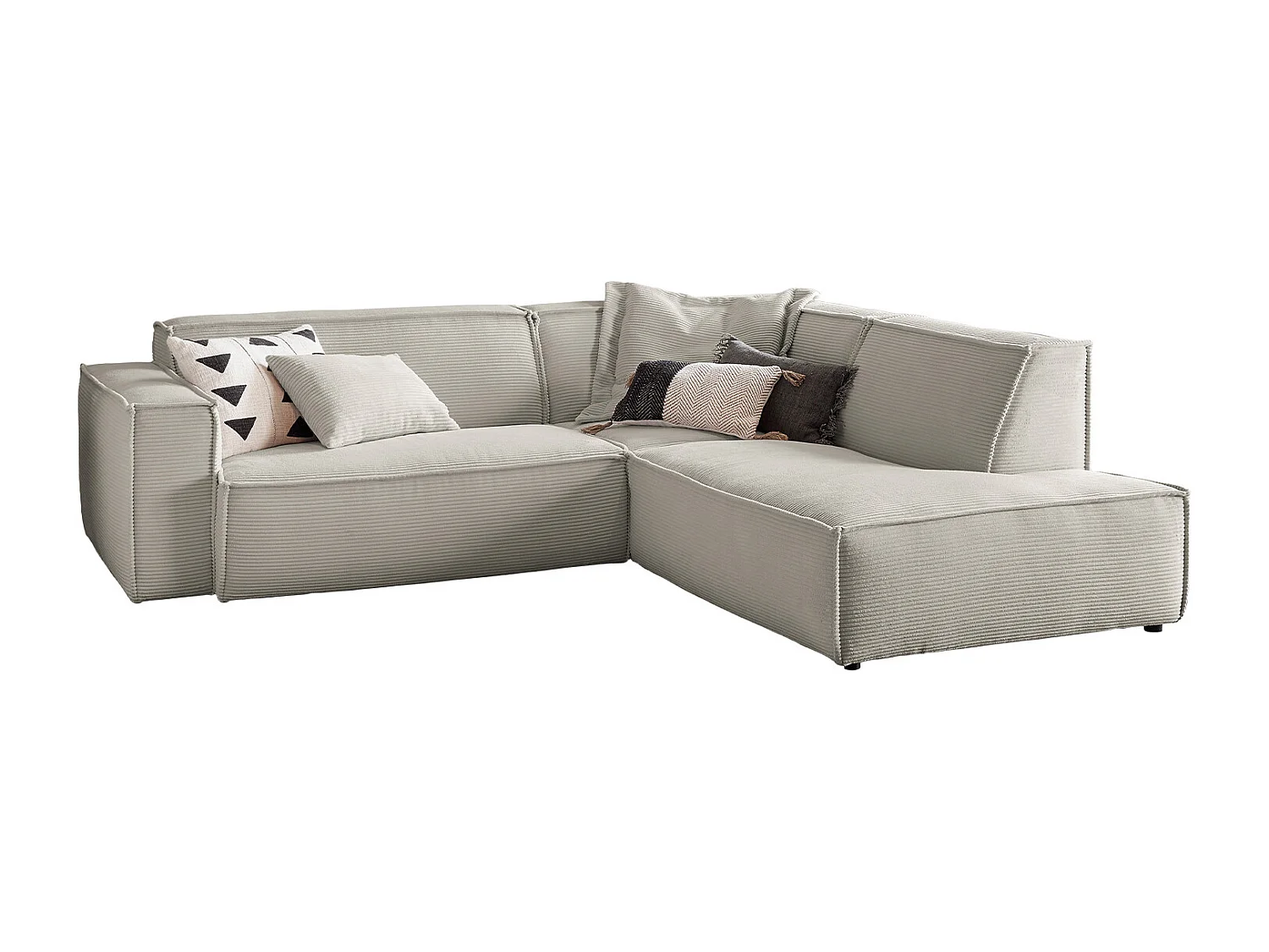 Ecksofa - Steingrau Cord - SAMU