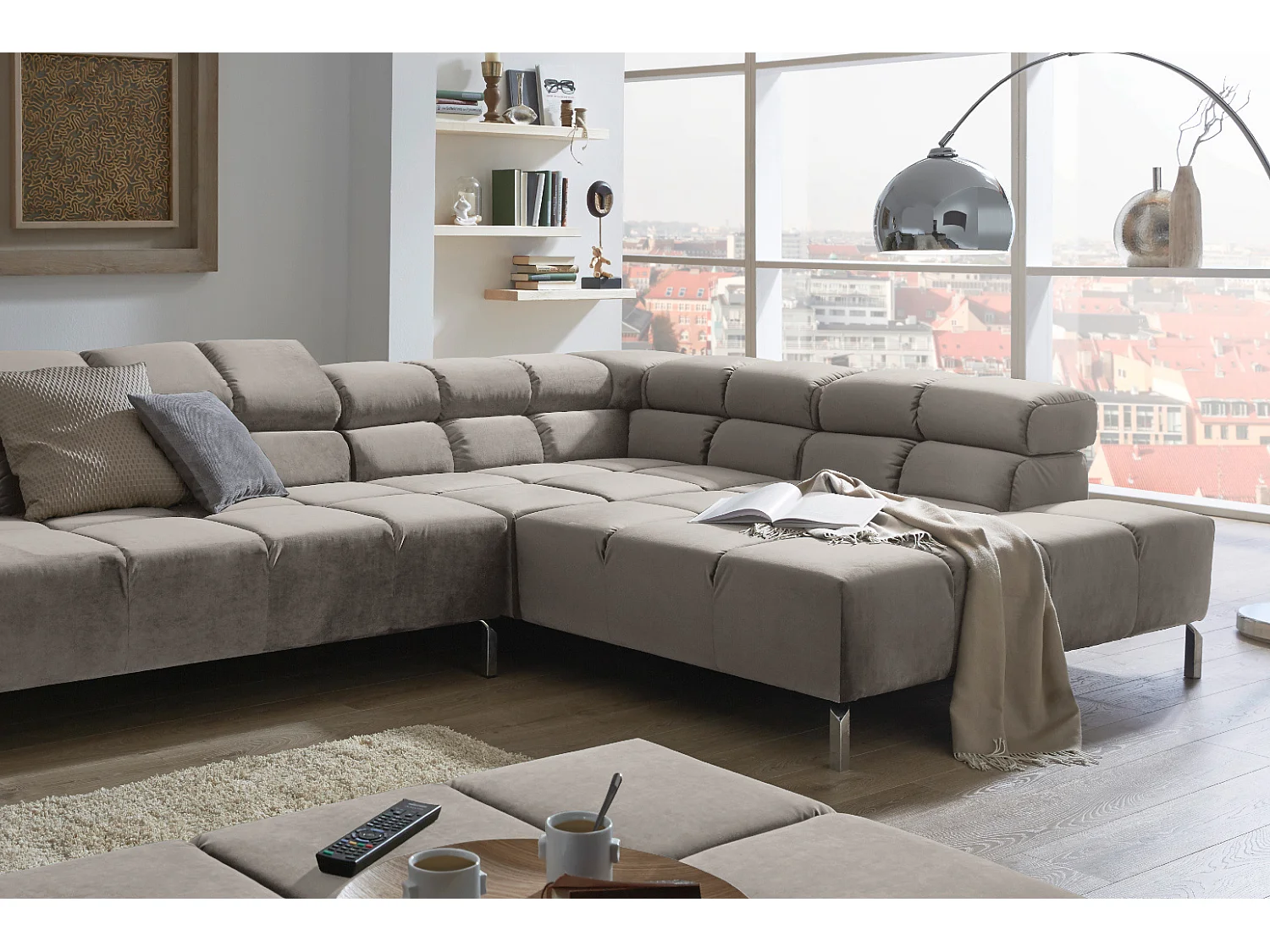 Hoekbank - Zilver Fluweel - NELSON