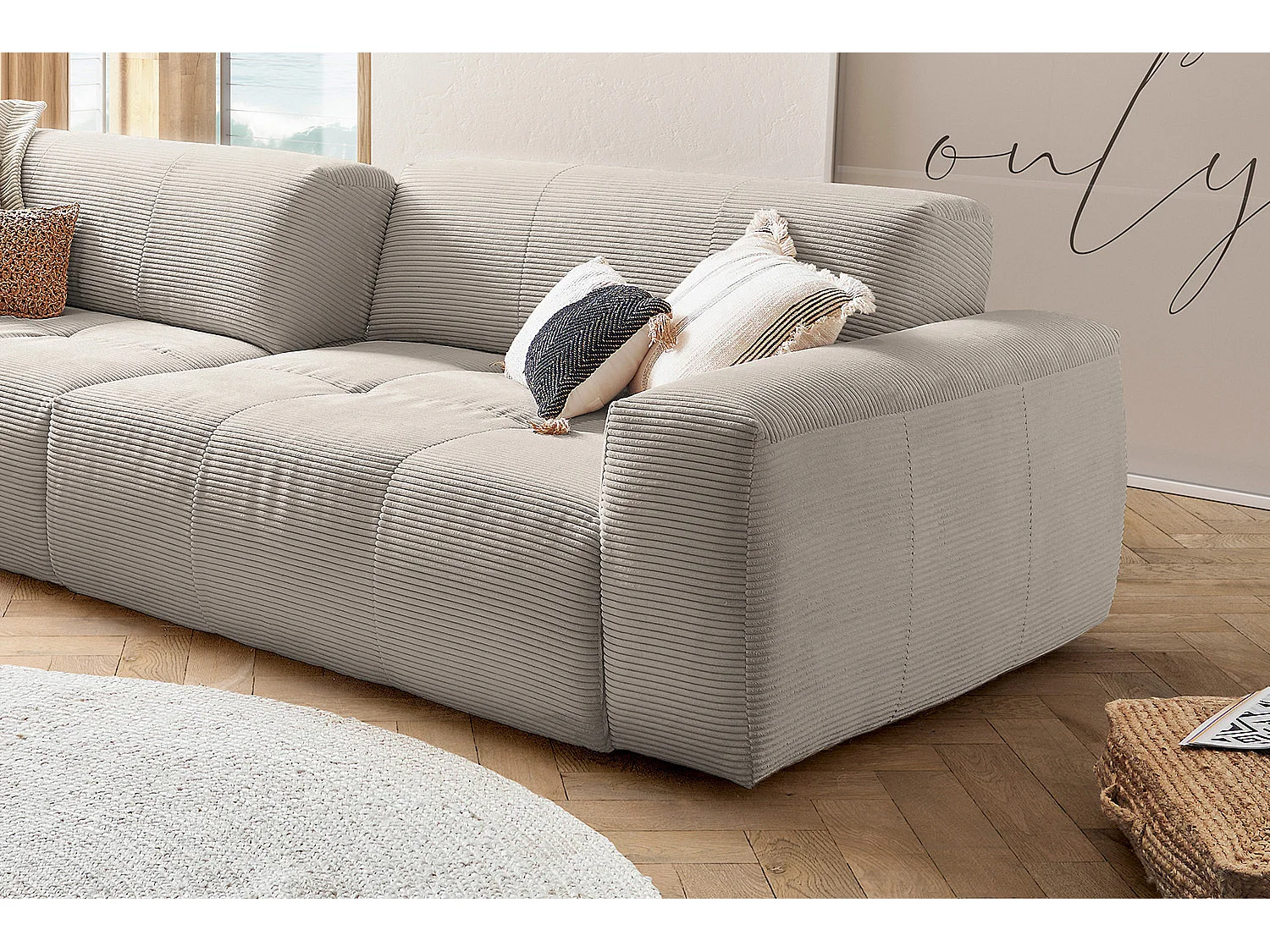 Sofa - Steingrau Cord - PALACE