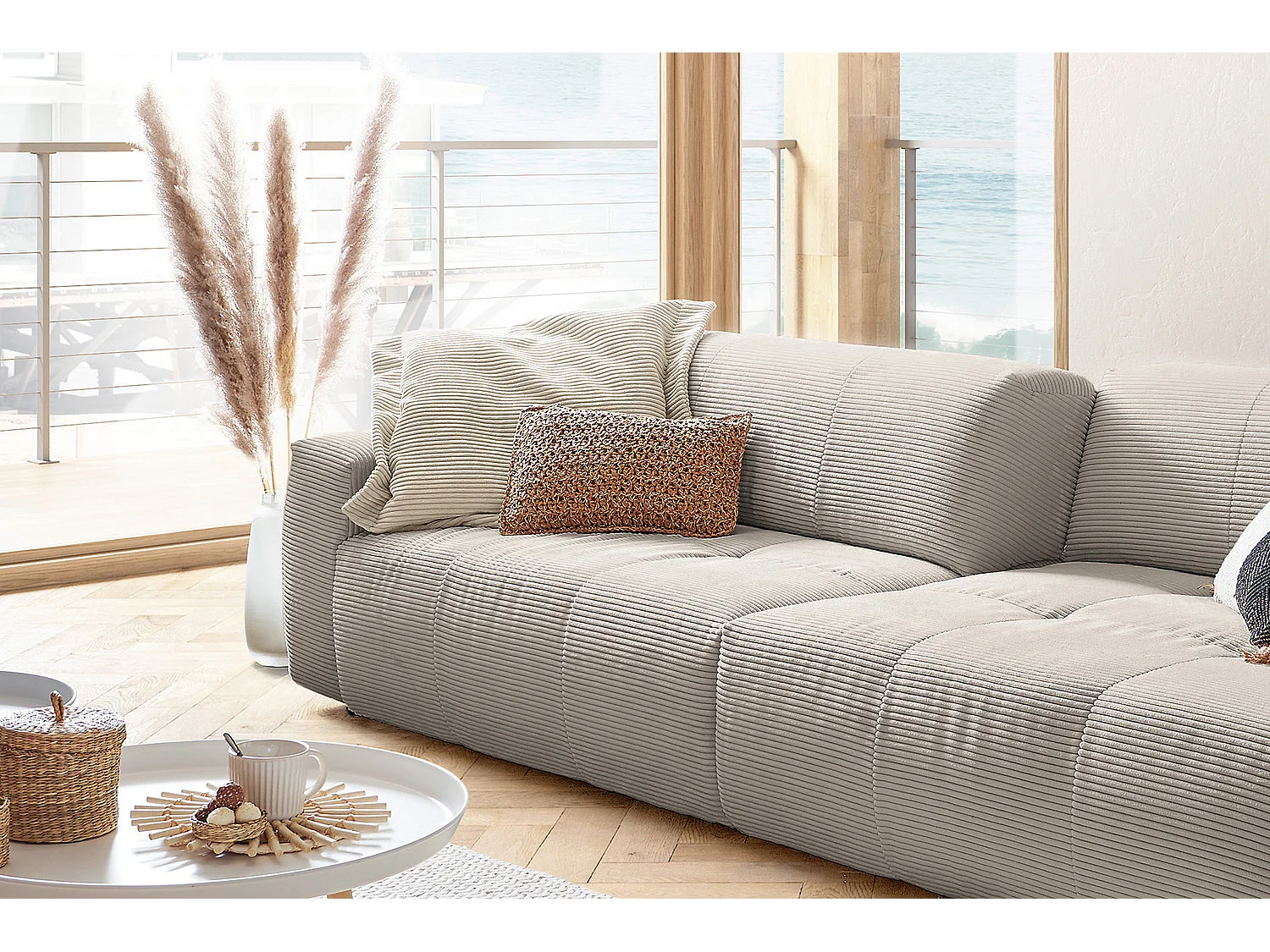 Sofa - Steingrau Cord - PALACE