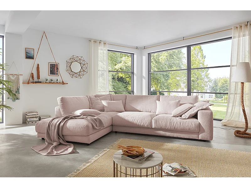 Ecksofa - Pink Cord - MADELINE