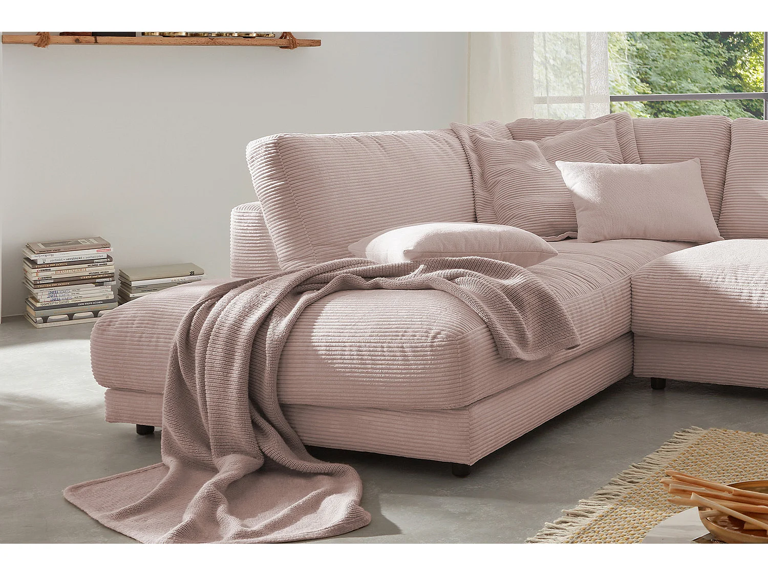 Canapé - Rose Velours côtelé - MADELINE