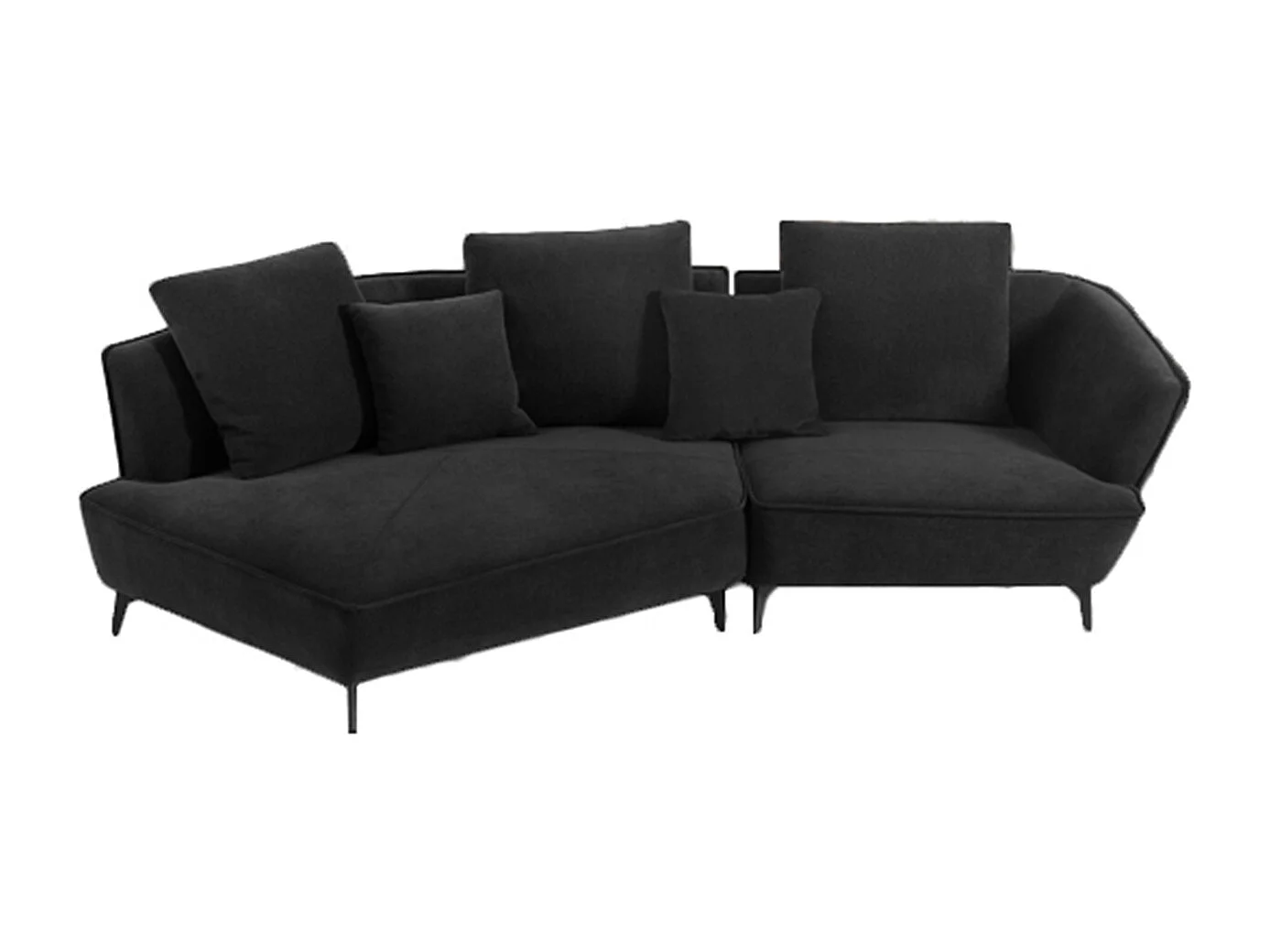 Ecksofa - Schwarz Webstoff - GARBO