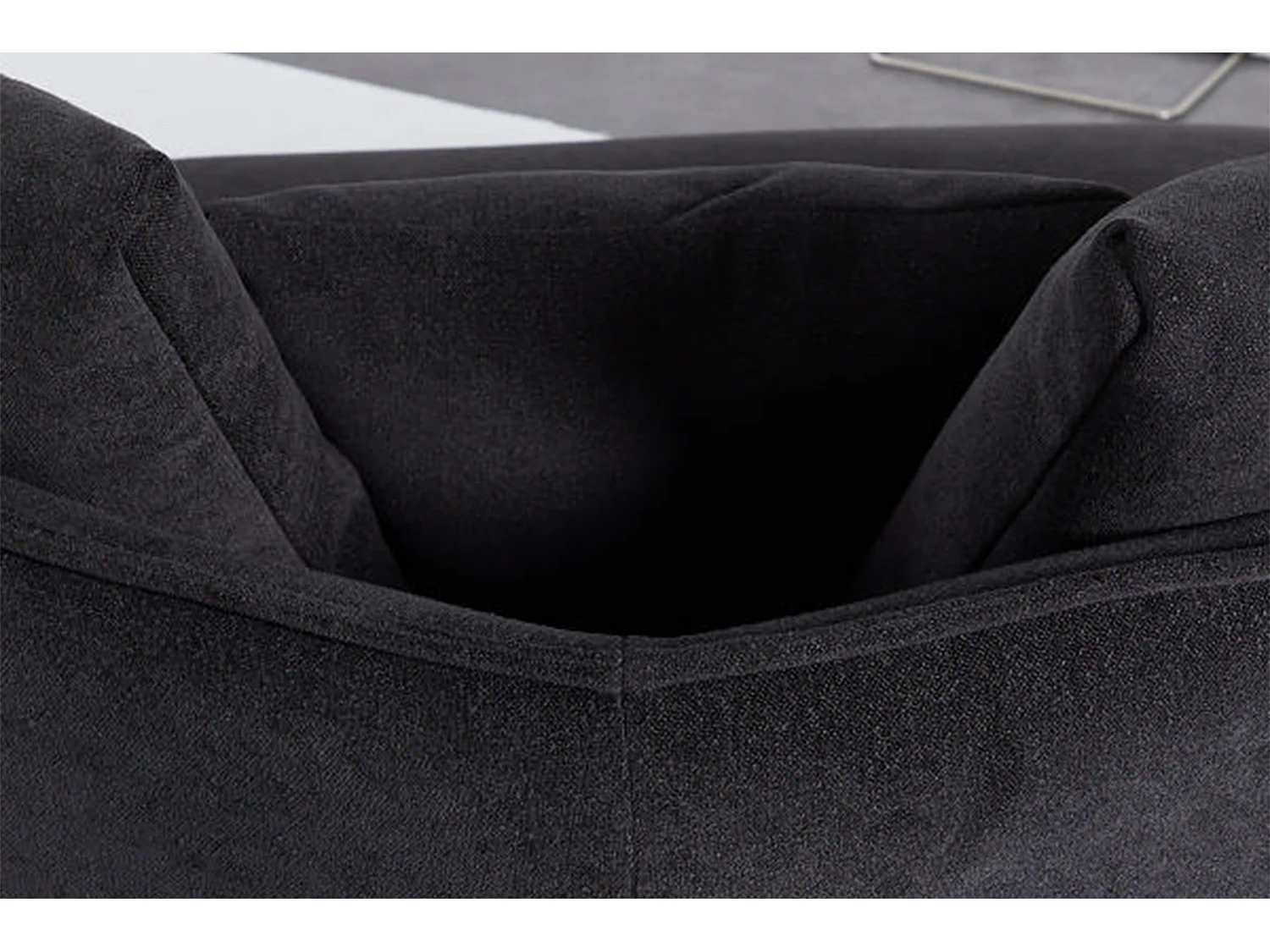 Canapé d'angle - Noir tissu tissé - GARBO