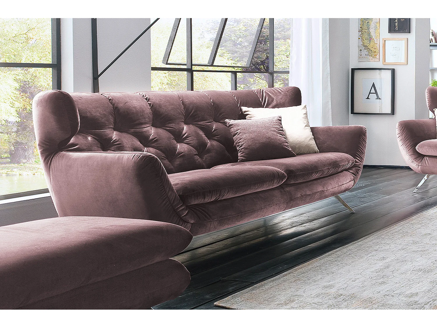 Sofa - Grau Velvet - CHARME