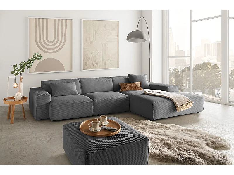 Canapé - Gris Velours côtelé - RANI