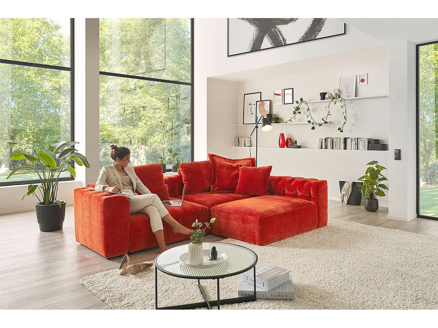 Modulsofa - Rot Cord - SEPHI