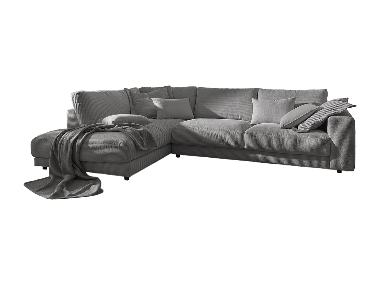 Canapé - Gris Velours côtelé - MADELINE