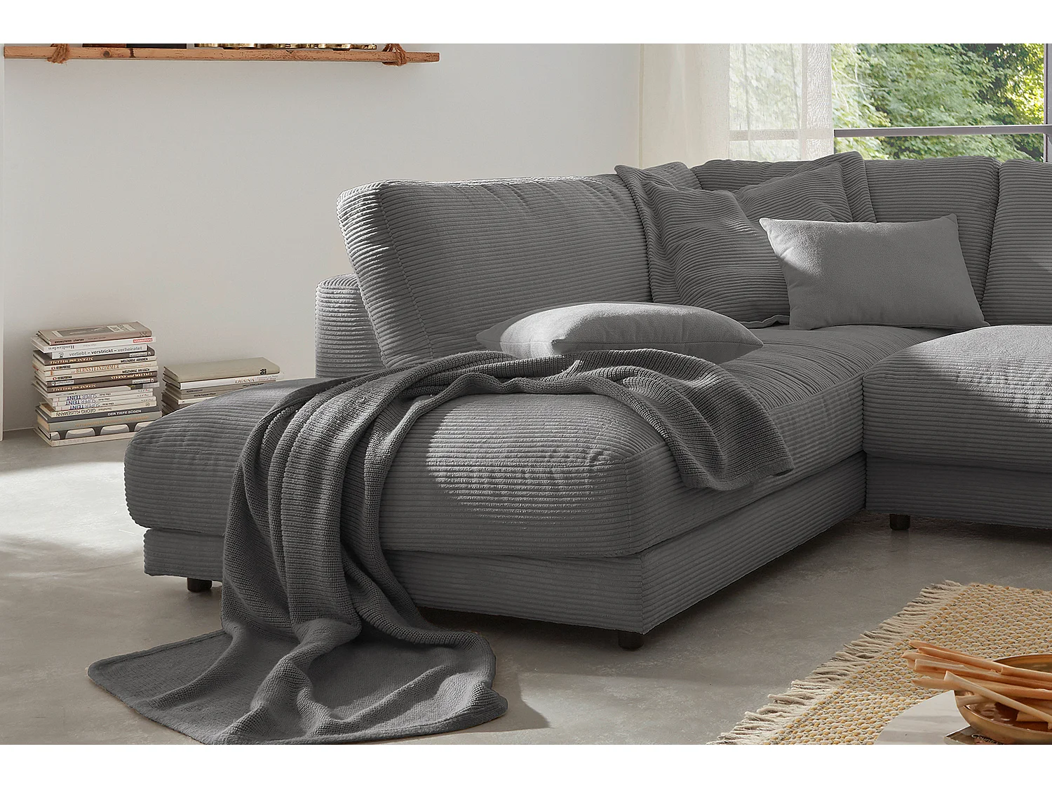 Canapé - Gris Velours côtelé - MADELINE