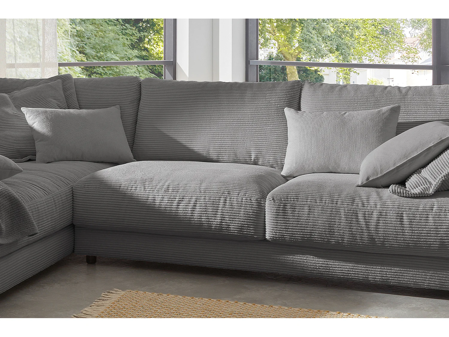 Canapé - Gris Velours côtelé - MADELINE