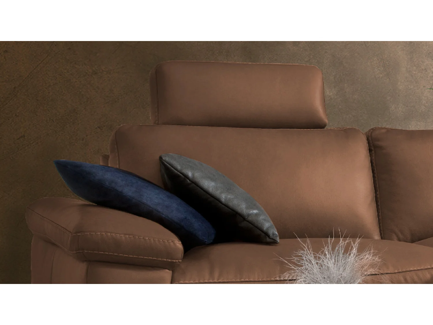 Sofá - marrón piel - LOLA