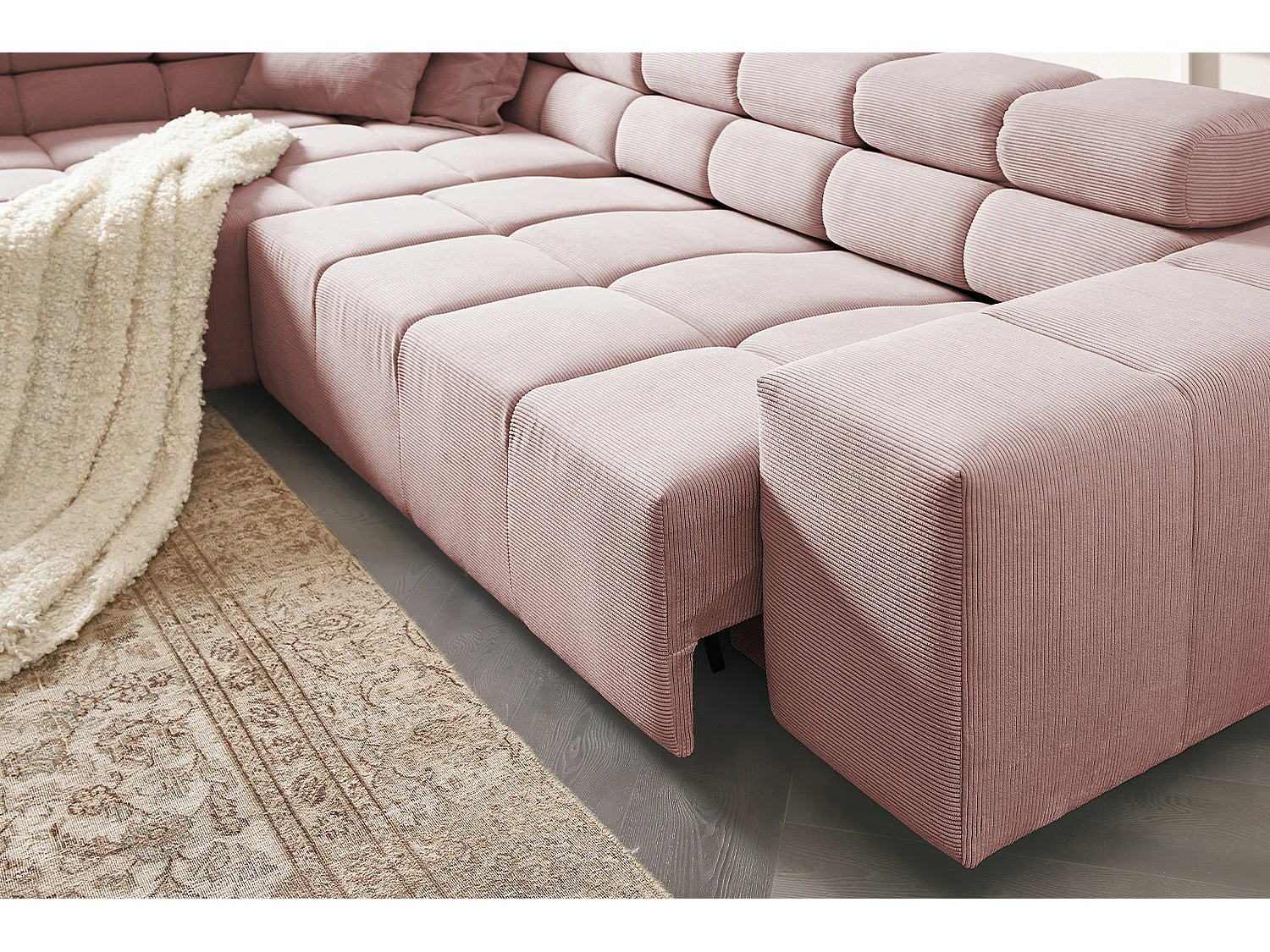Canapé - Rose Velours côtelé - NEVADA