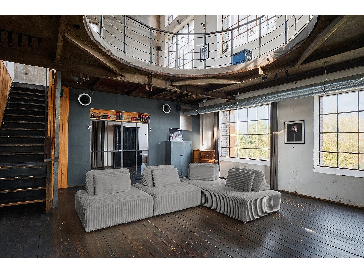 Canapé - Gris Velours côtelé - WIOLO SOFT