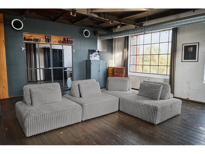 Modulsofa - Grau Cord - WIOLO SOFT